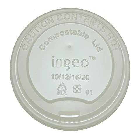 BioGreenChoice Compostable Eco-Friendly Cornstarch, CPLA Disposable Lid for 12-20oz Hot Paper Cups | Microwave Safe Lid | Pack of 500 (Lid for 12-20oz Cup) Cover
