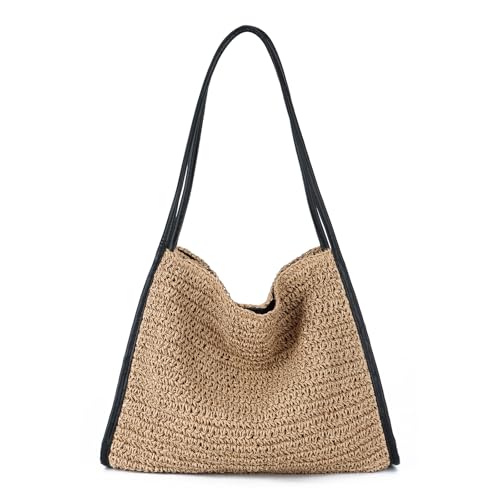 Freie Liebe Large Straw Beach Bag for Women 2025 Summer Woven Shoulder Purses Boho Handbags for Vacation