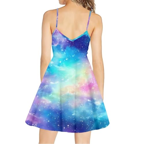 Image of Biyejit Women Casual Loose Dress Strap Long Summer Beach Swing Dress