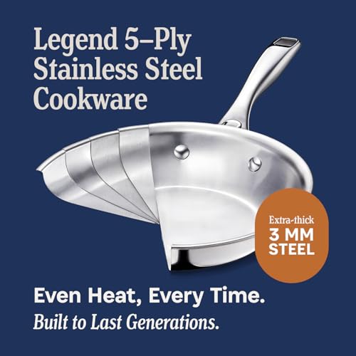 image for LEGEND COOKWARE 5-Ply Stainless Steel Cookware Set, 12-Piece Pots and 