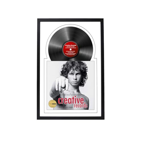 Creative Picture Frames 16" x 24" Jukebox Vinyl Frame Display with Double Matting, LP Record Album Frame for Wall Decor, White/White, 1 Count