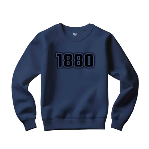 Sweatshirt bleu marine 1880 unisexe ample contre le froid de mi-saison