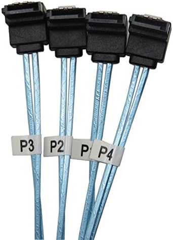 YIWENTEC Mini SAS 36P SFF-8087 to 4 SATA 7Pin 90 degrees target Hard Disk Data Cable (0.5m)