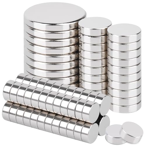 MIN CI Mini Magnet Stark, 3 Größen: Klein (5x2 mm, 50 Stück), Neodym (8x2 mm, 20 Stück), Rund (15x2 mm, 10 Stück)