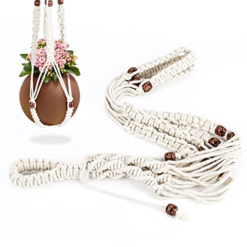Necamocu Extra Sturdy Macrame Plant Hanger With No Tassel, Elegant Hanging Plant Holder For Indoor Plants #TOP17