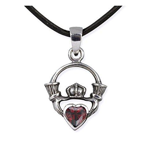 Colgante Claddagh de plata con circonita etNox joyería - amor - Con de cuero Cover