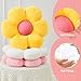 Gowwye 2 Pcs Flower Throw Pillow,15.7'' Daisy Shaped Pillows Set with Faux Rabbit Fur,Soft Flower Plush Throw Pillow Cushions for Bed Sofa Couch Home Decor (White+Pink)