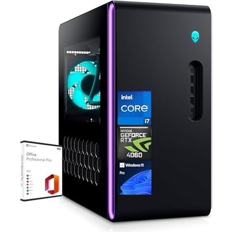 Alienware Aurora R16 Gaming Desktop, Intel 20-Core i7-14700F, NVIDIA GeForce RTX 4060, 32GB DDR5, 1TB SSD, 1TB HDD, Wi-Fi 6E, Windows 11 Pro, with Microsoft Office Lifetime License Cover