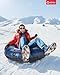 QPAU Snow Tube, 48 inch Inflatable Snow Sled for Kids and Adults, Heavy Duty Thickened Double Bottom with Sturdy Handles for Winter Outdoor Sport