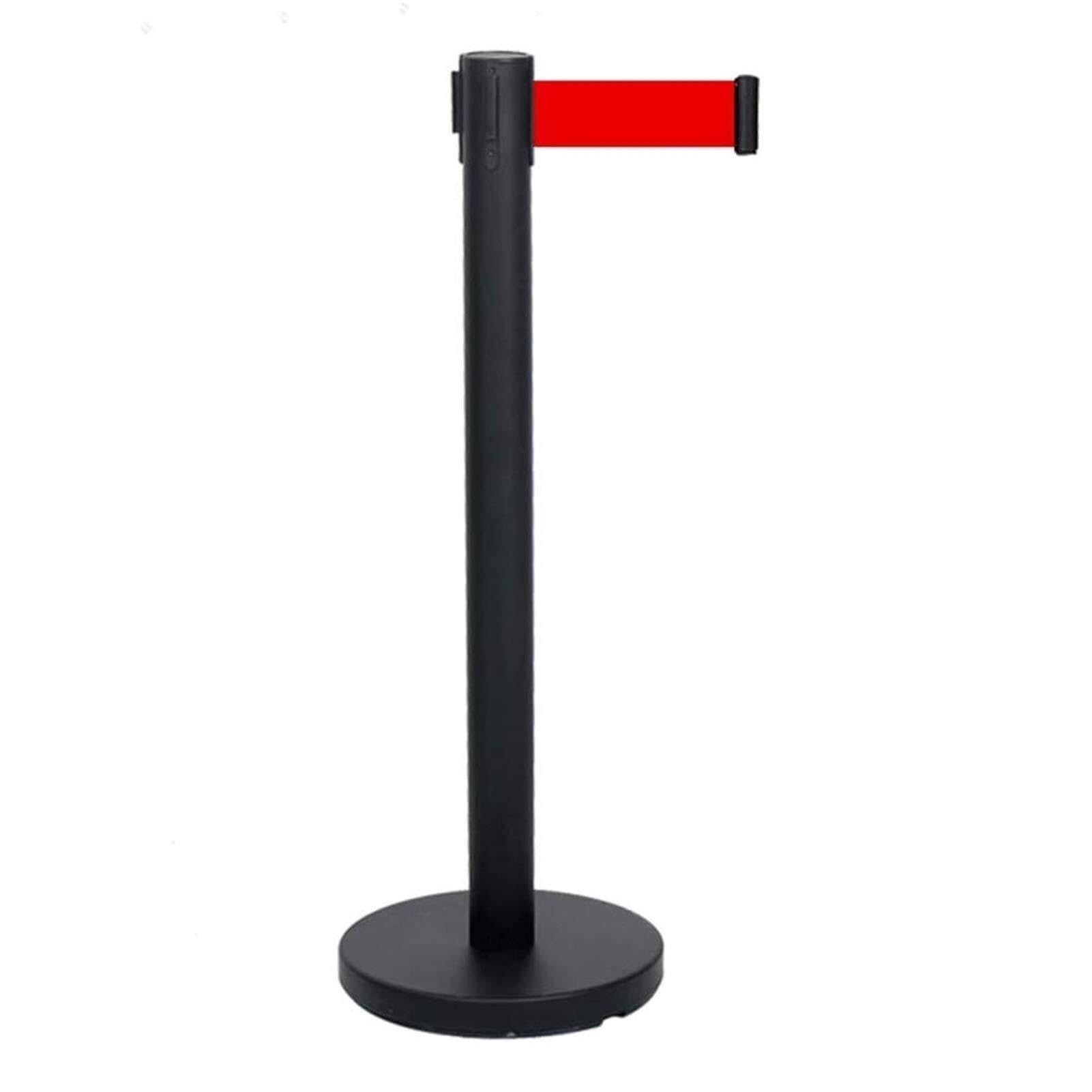 JYBNBBE Retractable Belt Stanchion Set for Queuing Lines 36-Inch Height Safety for Crowd Control Easy Connect Assembly,Black-2m