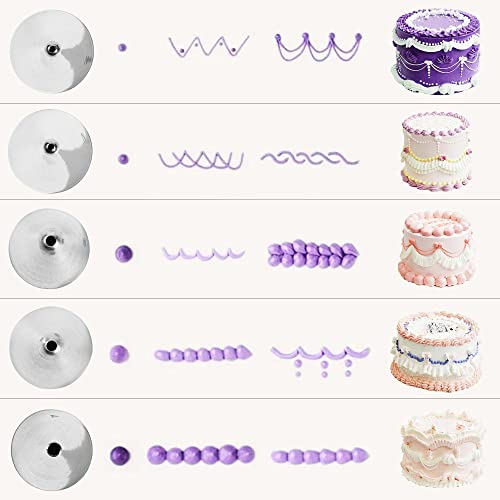 Gootrades 7 Pcs-Set Cake Decorating Tips (5 Writing Tube,1 Coupler,1 Silicone Pastry Bag) #TOP1