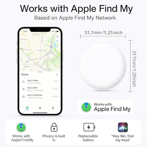 Oscanna Lot de 4 étiquettes de suivi compatibles avec Apple Find My Like Airtag (iOS uniquement) – vue 5