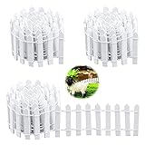 Xiuyer Miniatur Zaun Gartendekor, 3 Pcs 1 M Miniatur-Fee-Garten Kit Holz-Zaun Terrarium Puppen DIY-Dekor (100 * 5cm / 39.37 * 1.97inch, weiß,3 Stück)
