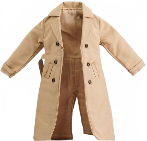 Manteau figurine 1/12 trench coat kaki vêtement poupée 15 cm