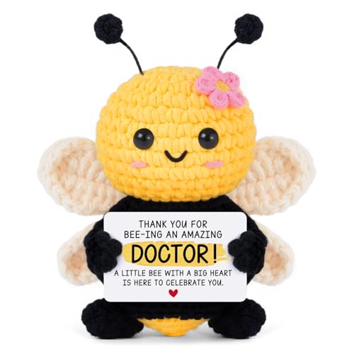 HeyPieces Doctors Day Gifts for Women, Doctor Appreciation Gifts, Medical Assistant, Physician Assistant, Graduation Gift for Medical School Student, Med Student - Home Collectible Decor Crochet Bee