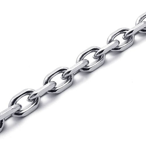 Collier chaîne homme en acier inoxydable argenté | Maillons O durables