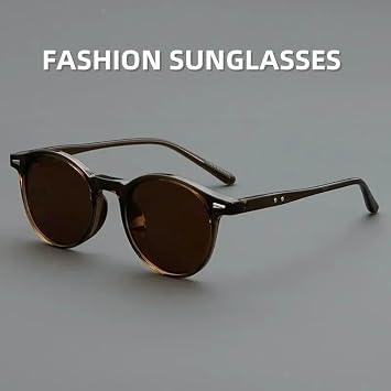 Unisex Small Round-Frame Sunglasses, Stylish Driving Glasses With Uv Protection Polarized Lenses