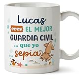 MUGFFINS Tazas Personalizadas para GUARDIA CIVIL hombre - En Español - Mejor que yo Sepia - 11 oz / 330 ml - Regalo Personalizable original y divertido