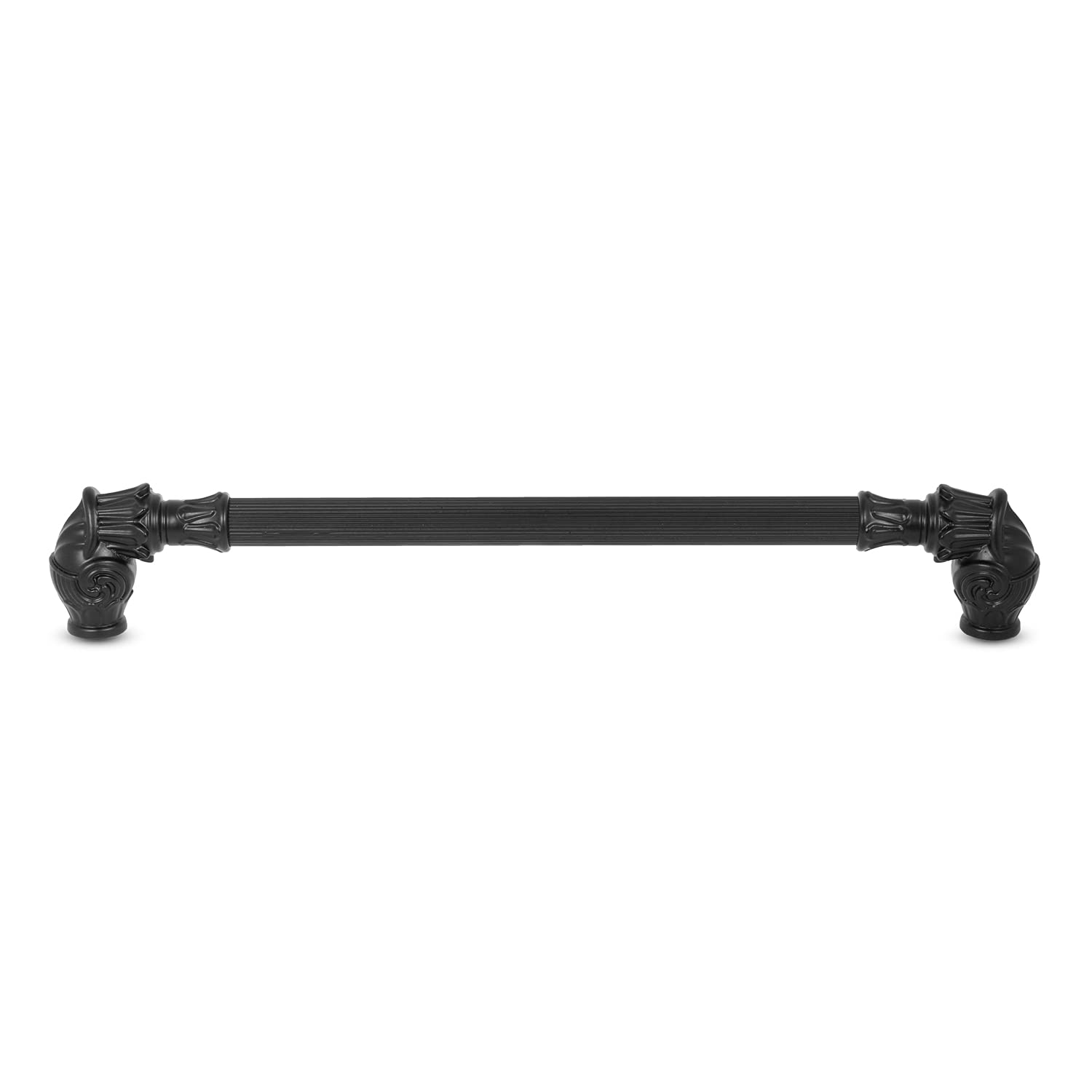 Badem10 Alyans Çekmece Dolap Kapak Kulpu Kulbu 192 mm Siyah Rustik Metal Kulp (4 ADET)