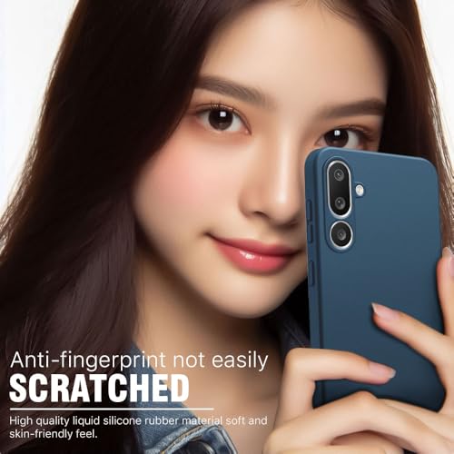 Image of WOW IMAGINE Back Cover for Samsung Galaxy M56 5G | Galaxy F56 5G | Ultra Slim Soft Rubberised Case | Inner Velvet Fabric | Matte Silicone Flexible Mobile Case | Camera Protection - Blue
