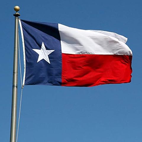 ERT Texas State Flag 3x5 Ft Embroidered Stars Durable 210D Nylon for Outside - UV Fade Resistan - Brass Grommets - 3x5 Foot Texas Flag Cover
