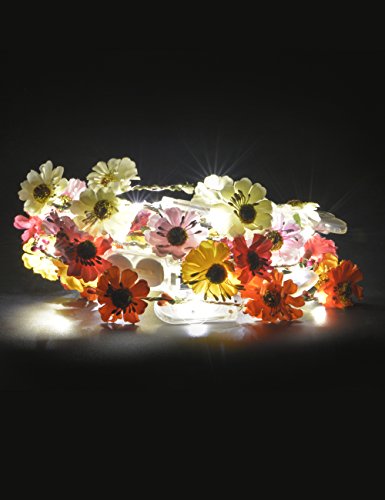 Generic 5pc Flower Crown Headband light up with Fairy Light (Warm White) for Christmas Wedding Holiday Party