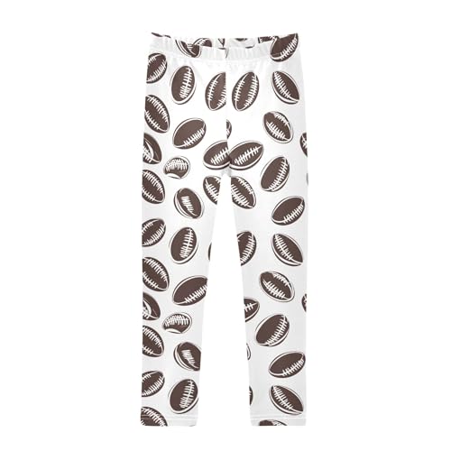 Football White Background A Girls Leggings Athletic Pants Tights Stretch Bottom