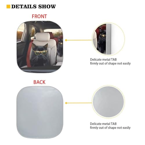 Image of Funny Cat Car Front Windshield Sun Shade Reflect UV Sun and Heat Foldable 2-Piece Car Windshield Sunshades Interior Accessories Sun Protection Universal Vehicle Accessories