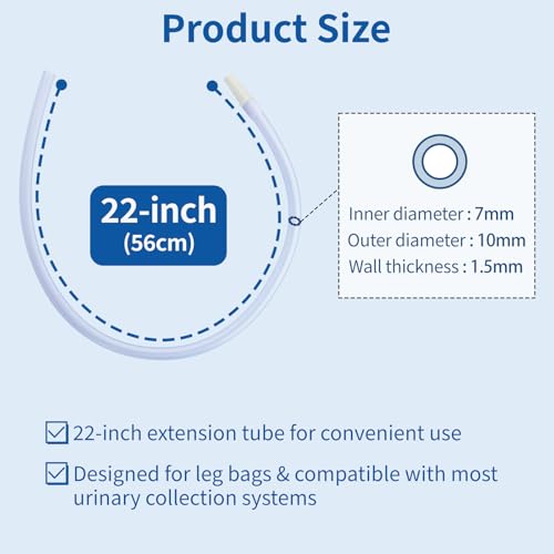 Artojoy 22" Catheter Extension Tubings for Urine Bags Drainage System, Catheter Supplies with Flexible Drain Tube Connector, Universally Compatible with Urinary Drainage Bag Extension Tubing(6 Pcs) by Artojoy - Image 2