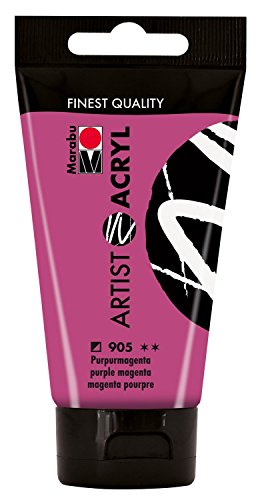 Marabu 12200002905 - Artist Acryl purpurmagenta 75 ml, feine Acrylfarbe in Künstlerqualität, auf Wasserbasis, pastose Konsistenz, hoch pigmentiert, sehr gute Brillanz und Deckkraft Marabu 12200002905 - Artist Acryl purpurmagenta 75 ml, feine Acrylfarbe in Künstlerqualität, auf Wasserbasis, pastose Konsistenz, hoch pigmentiert, sehr gute Brillanz und Deckkraft