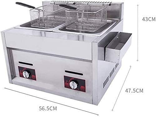 CGLYYDS Professionelle Gas-Fritteuse, 20 l, professionelle Gas-Küchenbratmaschine mit großer Kapazität, mit Körben und Deckeln, für Pommes, Donuts, Fisch, leicht zu reinigen – Bild 4