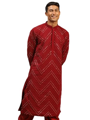 Kurta Georgette homme marron VASTRAMAY cadeau élégant ensemble pyjama