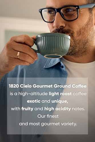 Image of Cafe 1820 Cielo Gourmet, Premium Costa Rican Ground Coffee 100% Arabica, Medium Roast, High Altitude Coffee with Fruity Notes & Acidity, 12 oz (2 Pack)
