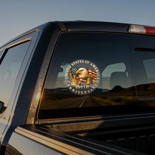 America 250th Anniversary Car Window Decal Sticker - Patriot Eagle with Statue of Liberty Vinyl Decal for Car,Truck,SUV,Laptop-1776-2026 Bumper Sticker - 250 Years USA Independence Day Car Decal - Thumbnail 2