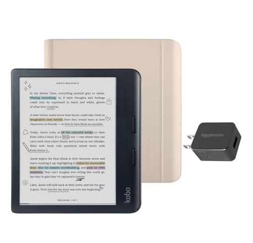 Kobo Libra Colour Black eReader with Case Bundle
