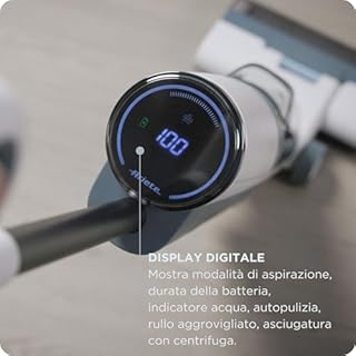 Ariete 2483 Aqua Force Wash & Vacuum, Aspirapolvere Intelligente, Lavapavimenti cordless, Senza fili, Aspira e lava, Peli animali, Sporco liquido e secco, Capacità 700ml, Accessori inclusi