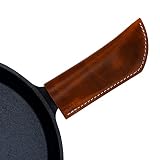 MOCK ST Handmade Leather Cast Iron Skillet Pan Handle Cover - Heat Resistant, Non-Slip, and Fits Mos