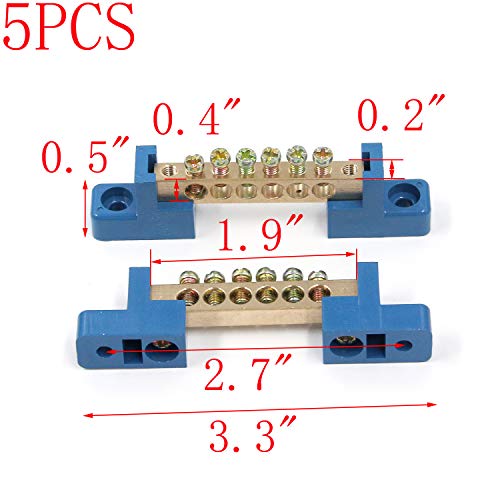 Mtmtool Terminal Bus Bar Terminal Block Brass Wire Screw Terminal Pack Of 5 #TOP1