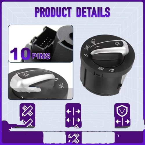 Interruptor de luces de 10 pines para coche VW Scirocco EOS y Tiguan 4