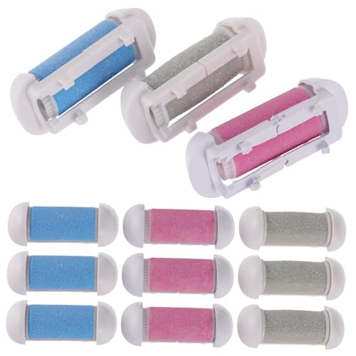 Têtes de rechange pour râpe de pédicure avec 12 abrasifs colorés amovibles