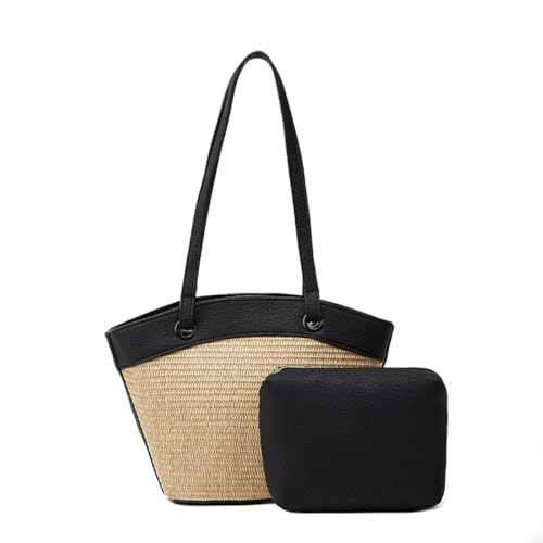 French Retro Straw Beach Tote