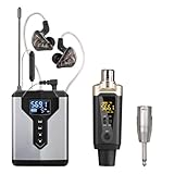 Depusheng T9-2 Kabelloses In-Ear-Monitorsystem mit Sender, Clip-on-Empfänger, automatische Kopplung, In-Ear-Überwachung für Studio, Gitarre, DJ, Live-Performance (1)