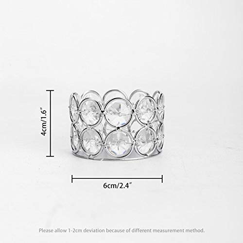 Vincigant Silver Crystal Tea Light Holders Set Of 6 For Wedding Mother's Day Decorations Table Centerpieces Gifts #TOP4
