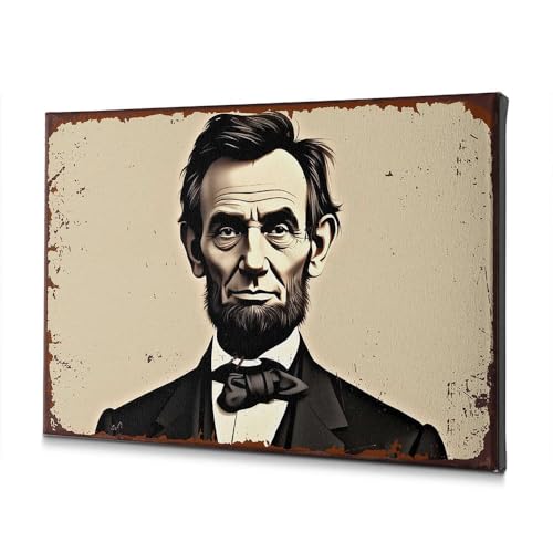 Tableau Abraham Lincoln toile anti-humidité pour salle de bain shabby