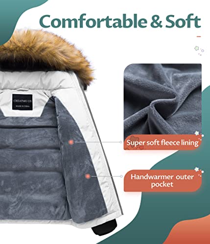 Image of CREATMO US Boy's Water Resistant Winter Coats Warm Fleece Lined Outwear Windbreaker Ski Jacket
