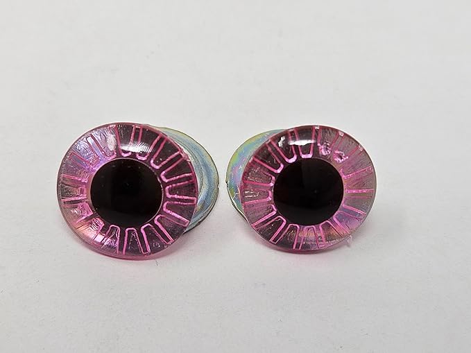 Generic 16mm Owl Eyes with Cut Textured Iris Plastic Safety Eyes for Craft Amigurumi Dolls or Puppets (Bulk Pack of 144) (Pink), CEY-16-BULK
