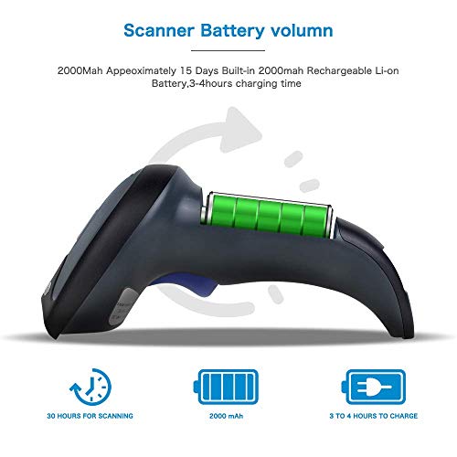 Netum 2D Barcode Scanner 3-In-1 2.4G Wireless & Usb2.0 Wired & Bluetooth 1D Qr Pdf417 Data Matrix Bar Code Scanner Cordless Cmos Image Barcode Reader For Mobile Payment Computer Screen W8-X #TOP4