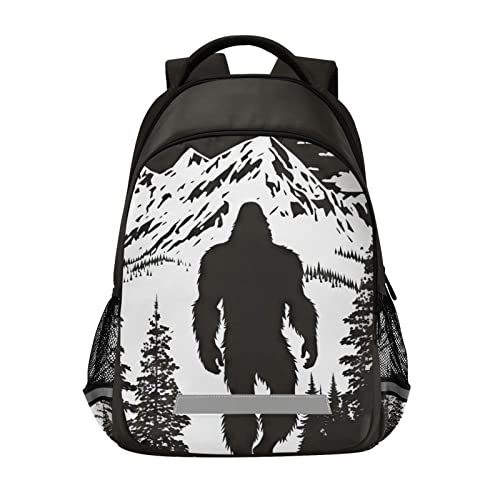 Sasquatch Forest Kids Backpack Lightweight Middle School Elementary Bookbags for Boys Girls School Bag with Chest Strap 11.6 X 6.9 X 16.7 in
