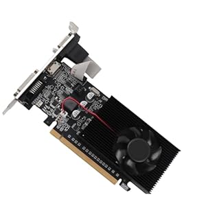 Dpofirs Grafikkarte, DDR3 1 GB 64-Bit-Gaming-Grafikkarte mit HDMI-DVI-VGA-Anschlüssen, PCIe 2.0, Unterstützung für DirectX10.1, Computer-Grafikkarte für Office-Videospiele