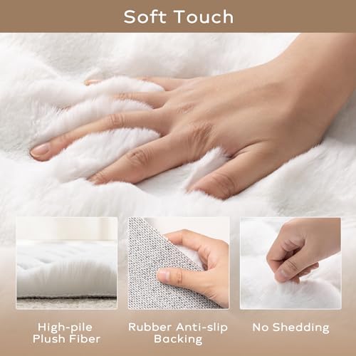 Tapete Ashler de piel sintética blanca 2x6 ft miniatura 2